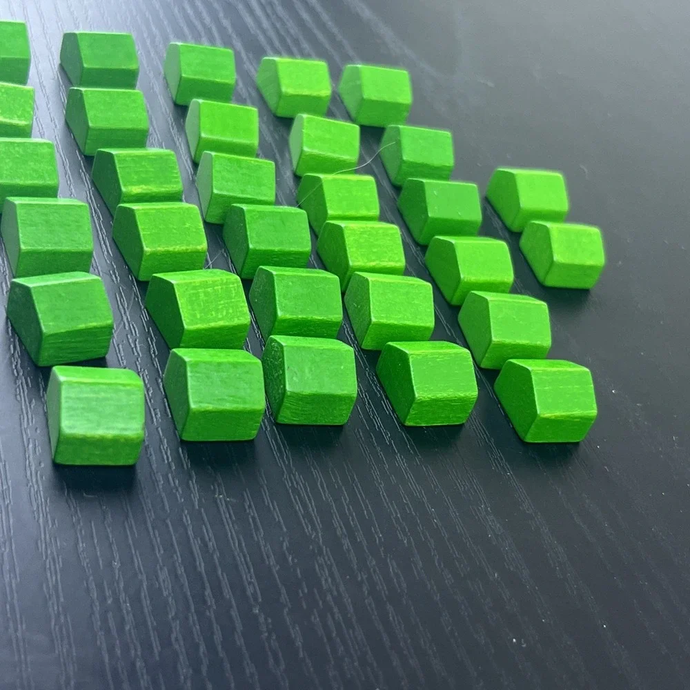 Hasbro Monopoly Clue Deluxe 33 Green Wood Houses Replacement Pieces Wooden